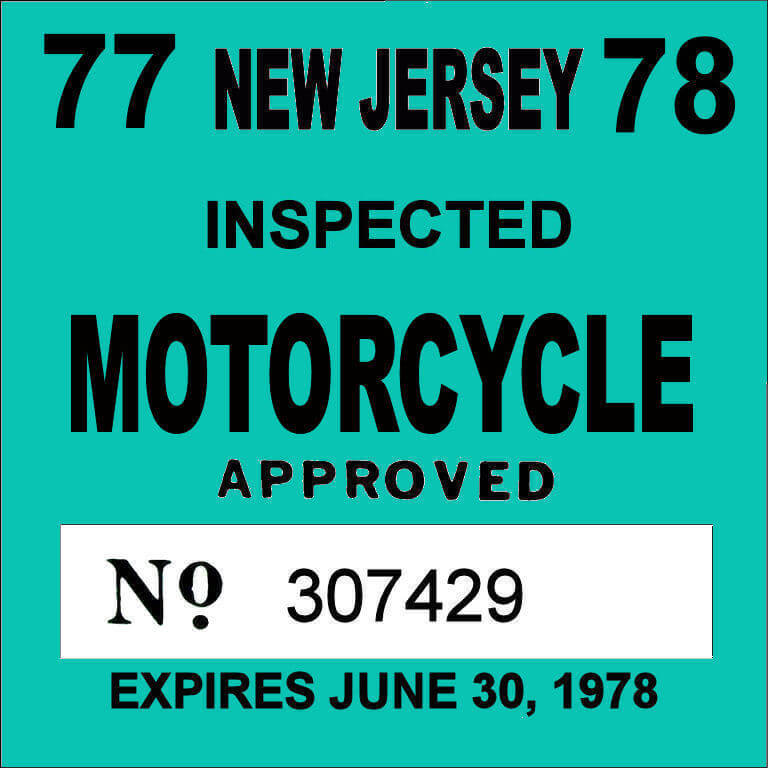 (image for) New Jersey Cycle 1977 Inspection Sticker